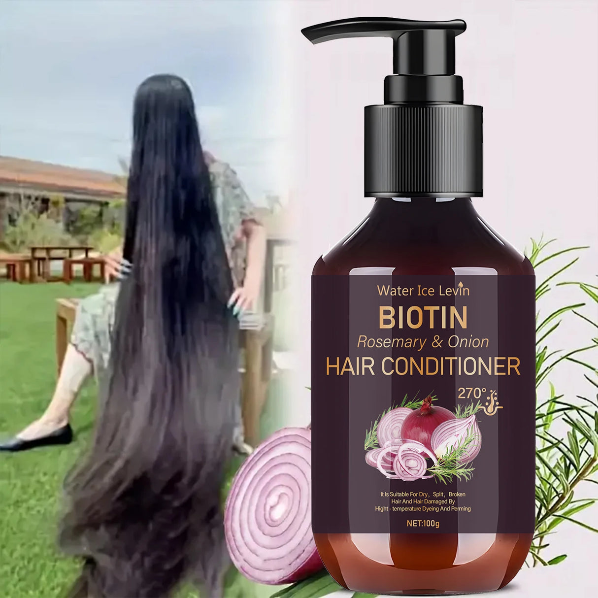 Biotin & Onion Hair Conditioner 100g, for Dry & Damaged Hair Repair, with Rosemary & Collagen, Deep Nourishing, Fast Shipping