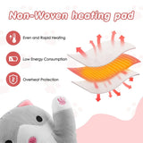 Cute Cat Electric Heating Pad for Period Cramps Soft Plush Stuffed Animal Design Portable USB Powered Heat Pad Gifts for Women