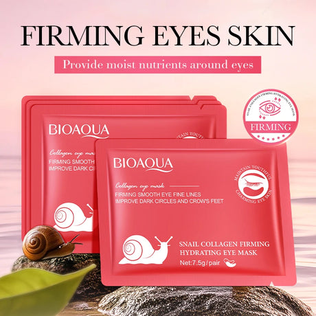 BIOAQUA Snail Crystal Collagen Eye Mask Anti Dark Circles Anti-Wrinkles Moisturizing Whitening Anti-Aging Eye Patches Skin Care