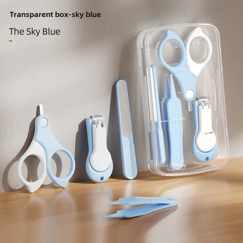 4 Pcs Small Baby Care Anti-clamping Nail Clipper Sets Stainless Steel Baby Nail Clipper Set Nail Trimmer Baby Essential Products