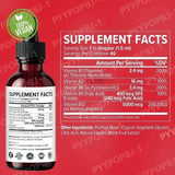 Vitamin B12 Liquid Drops 60ml Raspberry Flavor with Vitamin B6+B1 Etc Multivitamin Support Energy Recovery & Brain,Heart Health