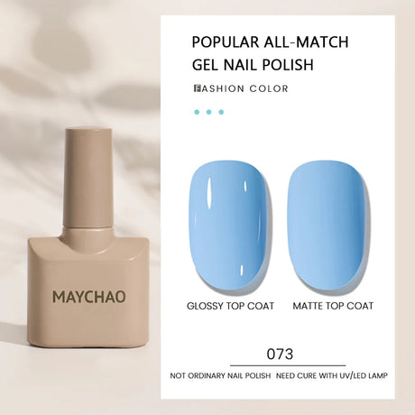MAYCHAO Gel Nail Polish 12ML Full Coverage Base Top Coat Soak Off Gel Polish UV LED Gel Semi Permanent Varnishes Design Nail Art