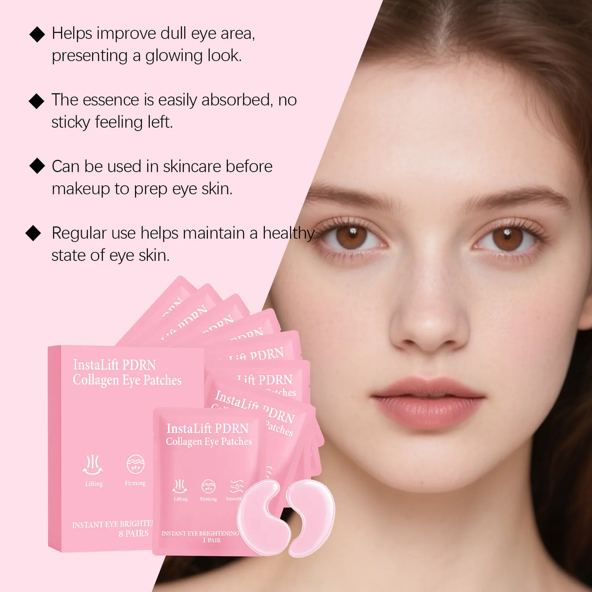 Pdrn Collagen Eye Mask Anti-Puffiness Tightening Eye Patches Fade Eye Fine Lines Remove Dark Circle Firming Lifting Skin Care