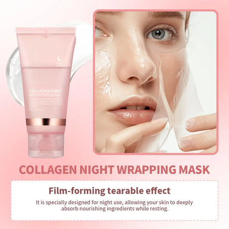 Collagen Facial Mask And Brush Set Rejuvenates Moisturizes Brightens Skin For Glowing Elasticity Korean Face Care Treatment