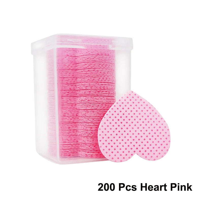 200Pcs Lint Free Nail Wipes Eyelash Glue Wipes Nail Polish Remover Pads Gel Nail Cleansing Wipes Suitable for Home or Salon Use