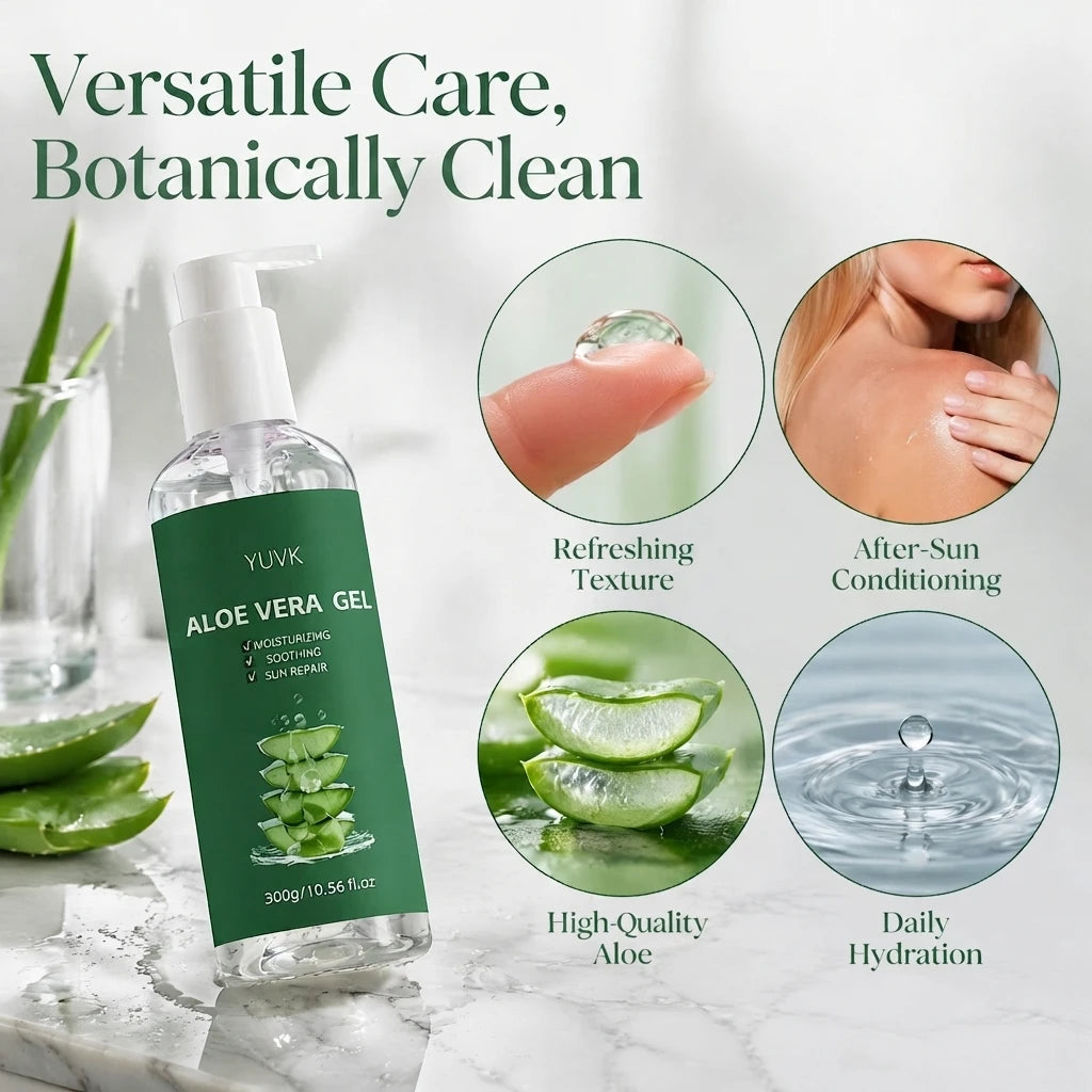 YUVK Aloe Vera Gel for Hydration and Moisture 300G