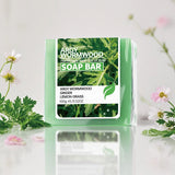 Wormwood herb essential oil soap, natural organic wormwood extract essence, facial cleansing soap, brighten skin color, nourish