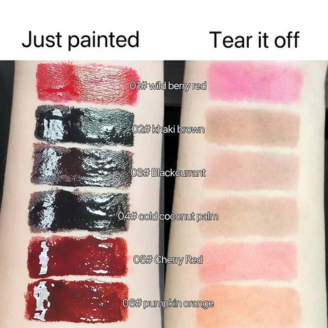 Chocolate Brown Peel Off Lip Stain Waterproof Makeup Matte Khaki Orange Liquid Lipstick Nude Black Tattoo Lips Tint Cosmetic