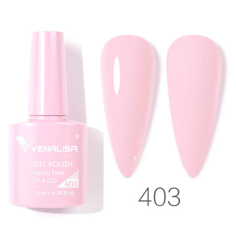 VIP5 Venalisa Nail Gel Polish Jelly Color HEMA/TPO FREE Nude Pink Semi Permanent Soak Off UVLED Gel Polish Sparkle Gel Varnish