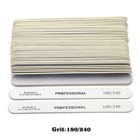 100Pcs Wooden Nail File Professional Sanding Buffer Files 100/180/240 Double Side For Salon Manicure Pedicure UV Gel Tips Tools