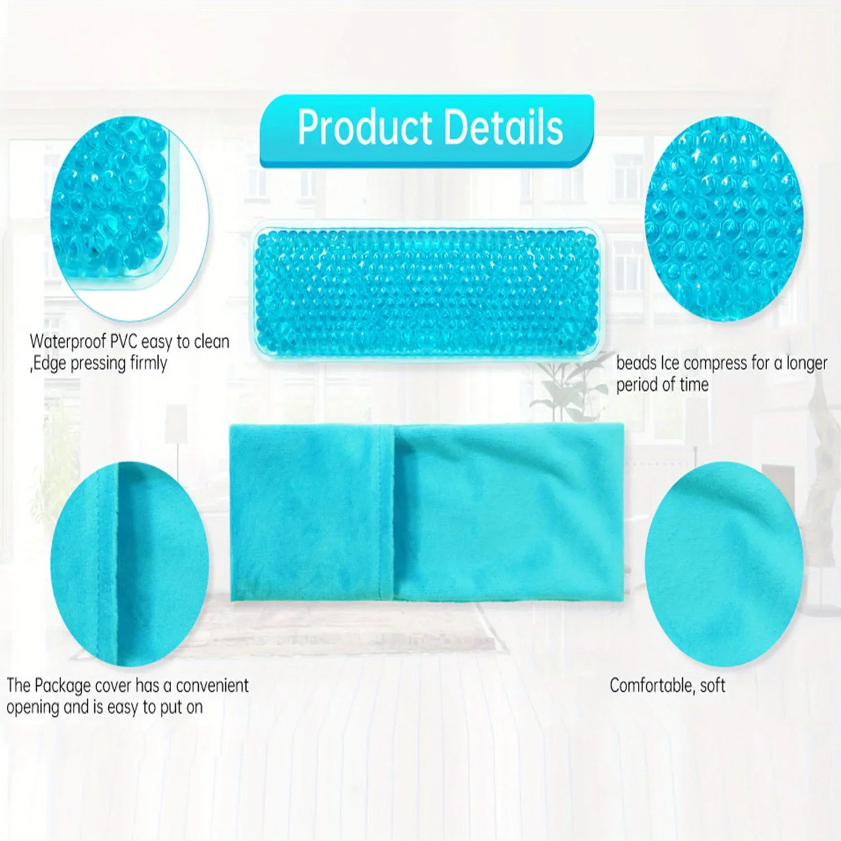 Reusable Postpartum Cooling Gel Bead Ice Pack, Ideal for Pregnancy & Delivery, Includes Washable Sleeve, Soothes Postpartum