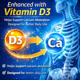 HOLUCKS Calcium D3+K2+B12 Capsules, with Calcium & Vitamin D3, Support Bone, Muscle & Heart Health