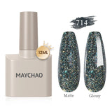 MAYCHAO Gel Nail Polish 12ML Full Coverage Base Top Coat Soak Off Gel Polish UV LED Gel Semi Permanent Varnishes Design Nail Art
