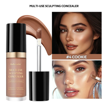 Super Coverage Concealer Multi-Use Cream Oil Free Highlight Covers Dark Circles Long-lasting Natural Matte Finish Long Wear Make