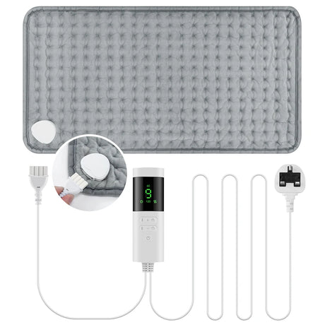 Electric Heating Pad with 9 Heat Settings 4 Timers, Soft Plush USB Washable Heated Mat for Back Neck Belly Office Home