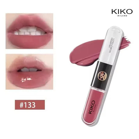 Kiko Double Headed Lipstick Transparent Mirror Non Fading Non Stick Cup Lip Gloss Milk Tea Bean Paste Naked Nature Lip Makeup