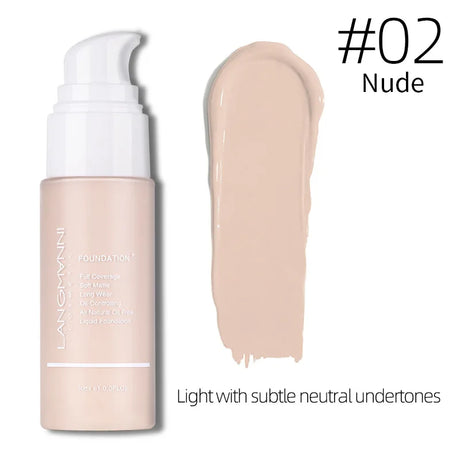 Langmanni 30ml Matte Face Foundation Cream Waterproof  Liquid Foundation Oil Control Cover Base Concealer Makeup Cosmetics