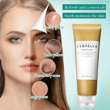 Centella Face Refreshing Foaming Cleanser,Gentle Removes Dirt,Oil Control Deep Cleansing Calming Ampoule Foam,Korean Skincare