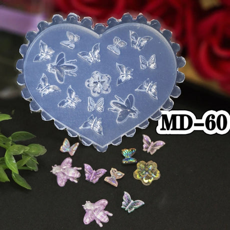 1Pcs 3D Silicone Nail Art Mold Reusable INS Fashion Versatile Camellia Bow Kawaii Butterfly DIY Party Nail Decoration Art