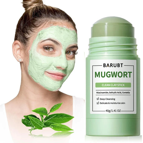 Clay Cleansing Stick - Solid Facial Mask for Blackhead Care, Pore Refining & Oil Control, Gentle Deep Cleaning Skincare Home Spa