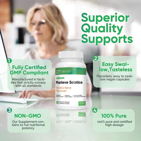 Sciatic Nerve Health Support - Helps Relieve Joint Pain Supports Daily Nervous System, Bone & Nerve Health Balances Inflammation