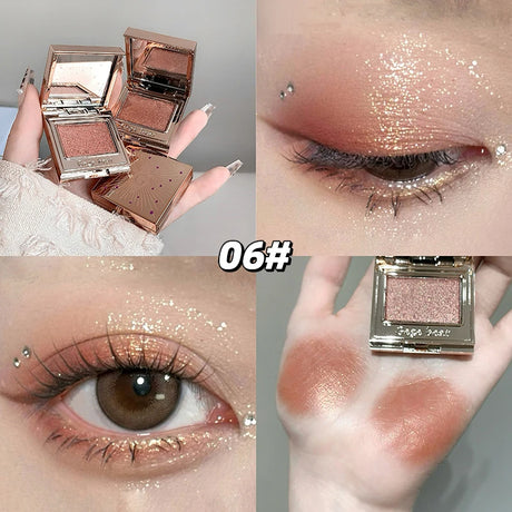 Gemstone Shining Single-color Eyeshadow Diamond Glitter Pearlescent Highlighter Powder Makeup Lasting Shiny Eye Shadow Palette