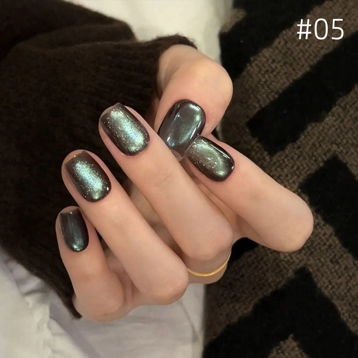 12ml 1-21pcs Brown Gold Cat Eye Gel Nail Polish Hot Selling Winter Whitening Magnet Gel Polish Gold Nails Nail Supplies Nail Art