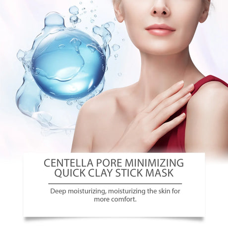 Centella Asiatica Facial Clay Mask Stick Pore Minimizer Oil Control Smooth Skin Brightening Refreshing Blackhead Remover Mask