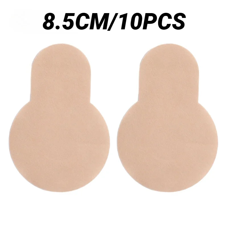 10Pcs Self-Adhesive Nipple Cover Chest Patch Non-Woven Thin Invisible Bra Disposable Sticky Lift Breast Petals Round Flower Pads