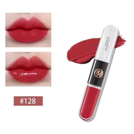 Kiko Double Headed Lipstick Transparent Mirror Non Fading Non Stick Cup Lip Gloss Milk Tea Bean Paste Naked Nature Lip Makeup