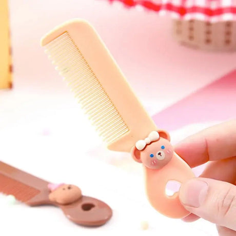 Cartoon Comb Portable Mini Cartoon Baby Rounded Comb Teeth Round Head Smooth Handle Color Toddler's Head Comb for Children