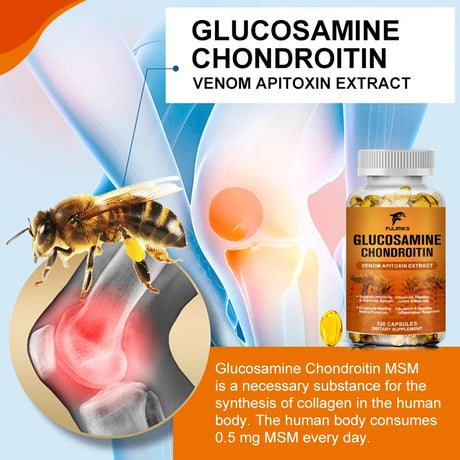 Glucosamine Chondroitin Capsules Vitamin C Nutrition Dietary Supplement Bone Knee Back Health Joints Mobility