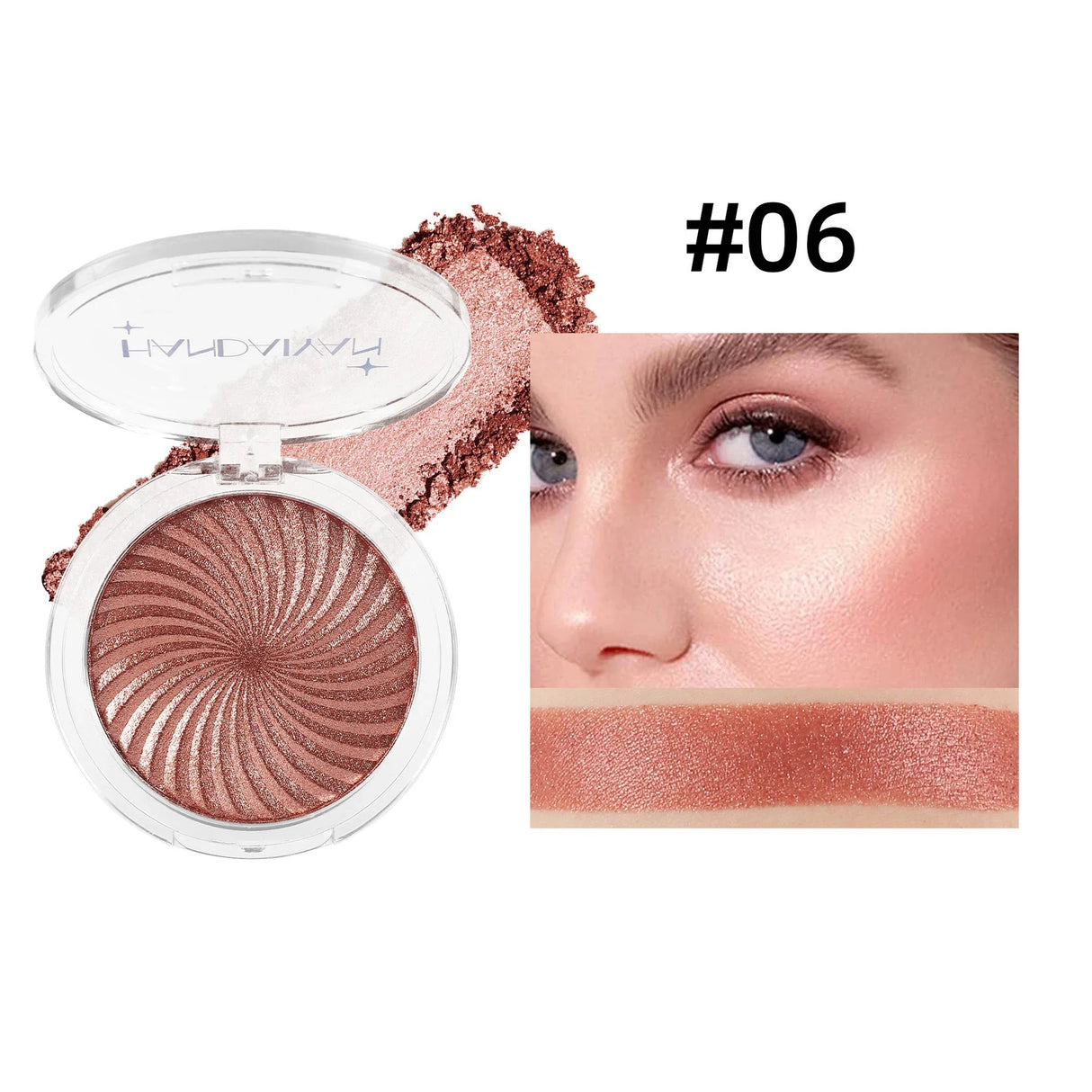 Diamond Highlighter Pearly Powder Palette Glitter Fine Shimmer High Gloss 3D Natural Face Contour Waterproof Long Lasting Makeup
