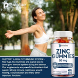 Zinc Gummies 50 Mg - It Helps Improve Cognitive Function, Improve Mood, Enhance Immune Defense, and Antioxidant Effects
