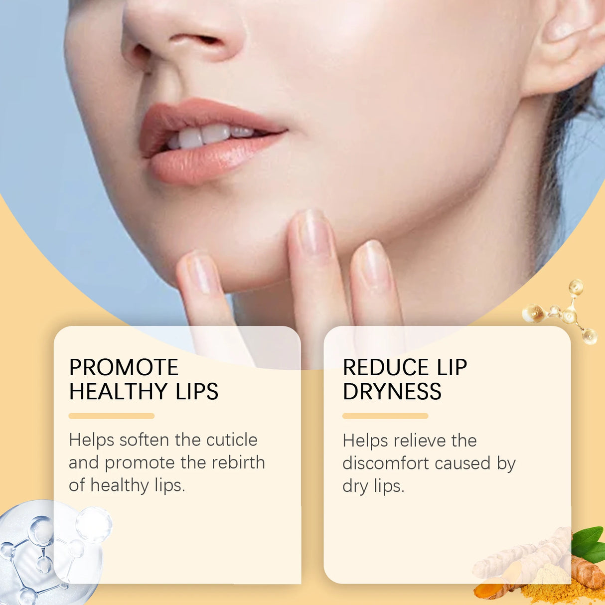 Turmeric Lemon Lip Scrub Dead Skin Removal Exfoliating Moisturizing Balm for Dry Chapped Lips Fade Lip Lines Nourishing Lip Care