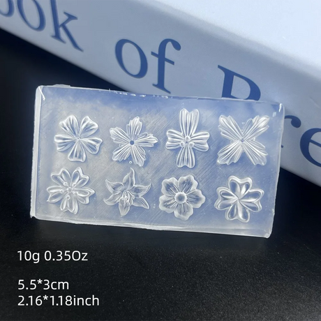 Ice Flower Nail Silicone Mold Lily Five-Petal Flower Nail Transparent Mold 3D Pink Floral Shape Decoration Manicure Design Tools