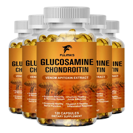 Glucosamine Chondroitin Capsules Vitamin C Nutrition Dietary Supplement Bone Knee Back Health Joints Mobility