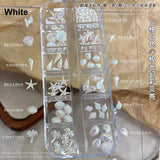 Conch Shell Coconut Tree Mermaid Tail Star Butterfly Heart Rhinestone Bowknot Christmas Snowflake Nail Art Accessory Decorations