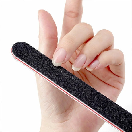 10 Pack Red Core Nail Files Professional Double-Sided 17.8x1.9cm Size for Salon And Home Use