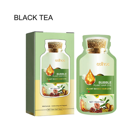 EELHOE Natural Plant Hair Dye Care Coloring Hair Long Lasting Convenient Protection Bubble Plant Hair Dye Shampoo Foam 10Pcs/Box