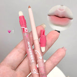 1pc Nude Brown Matte Lipliner Pencil with Brush Waterproof 3D Lip Liner Plumping Tint Contouring Milk Peach Lipstick Pen Makeup