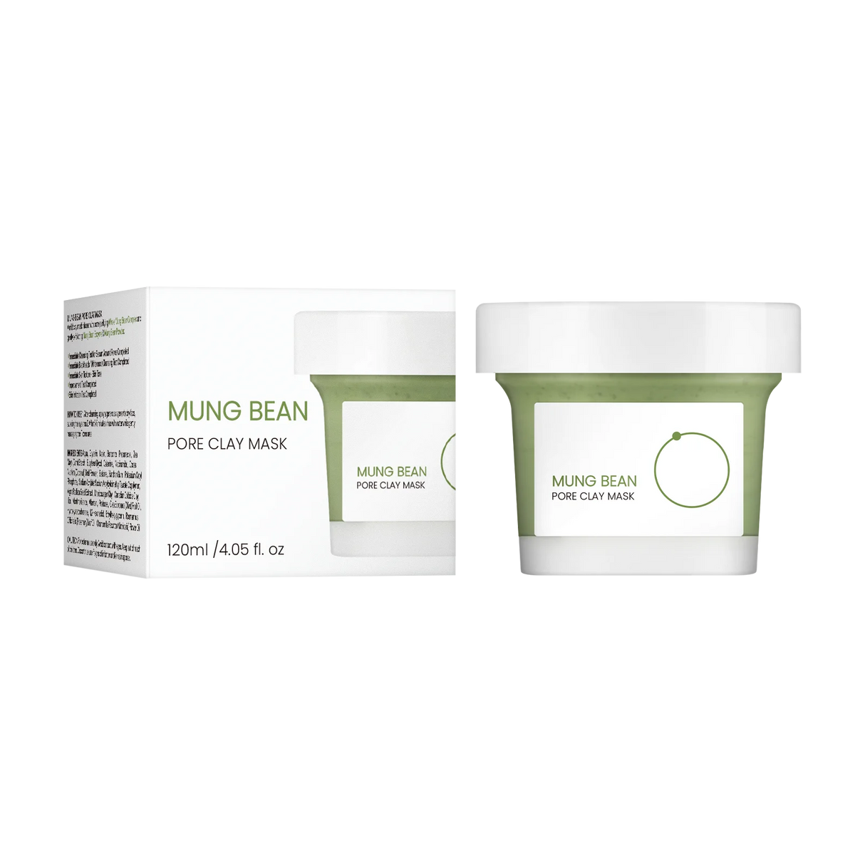 Mung Bean Pore Clay Mask 120ml - Deep Cleansing Face Mask for Blackhead Removal, Skin Brightening & Pore Minimizing