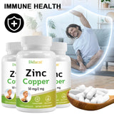 Zinc + Copper Capsules - Support Healthy Skin and Immune System, Increase Vitality, Skin Care