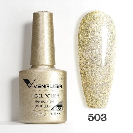VIP5 Venalisa Nail Gel Polish Jelly Color HEMA/TPO FREE Nude Pink Semi Permanent Soak Off UVLED Gel Polish Sparkle Gel Varnish