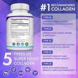 Multi Collagen Peptides Capsules 1800mg - Hydrolyzed Protein Collagen Complex Pills Promotes Skin & Hair , Joint for Men Women