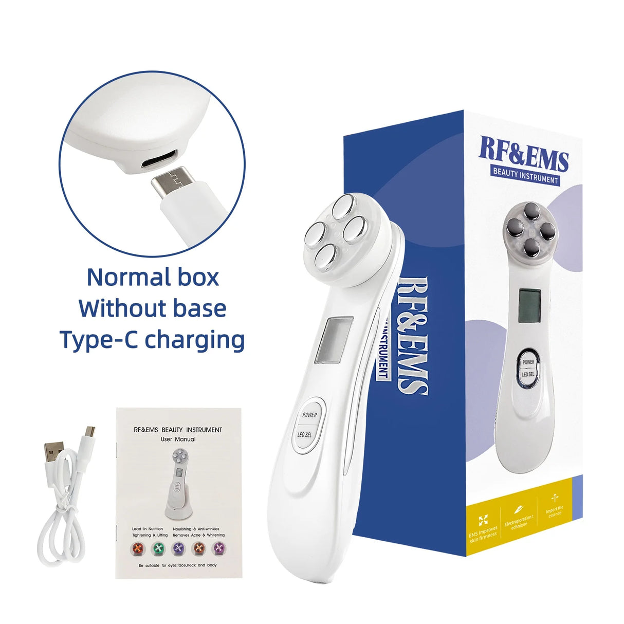 5 In 1 Home Facial Beauty Device Mesotherapy Electroporation RF Radio Frequency Facial LED Photon Skin Care Beauty Device Face Lifting Tighten