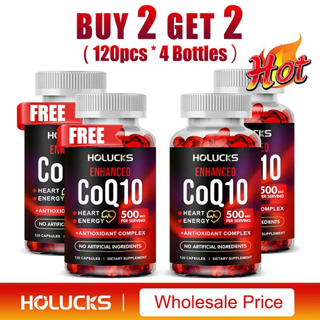 CoQ10 Supplement, Antioxidant for Cardiovascular & Heart Health, Immune Energy & Vitality Support, Super Absorption, Non-GMO