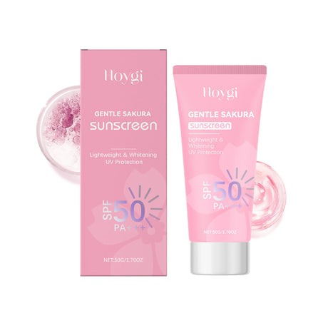 Cherry Blossom Sunscreen Cream Spf 50+ Long-Lasting Anti UV Anti-Aging Anti Oxidant Oil Control Non-greasy Waterproof Sunblock