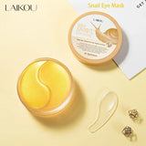 LAIKOU Snail or Sakura Under Eye Mask Anti Aging Hydrating Reduce Dark Circles Puffiness 50 Pieces for Daily Eye Care