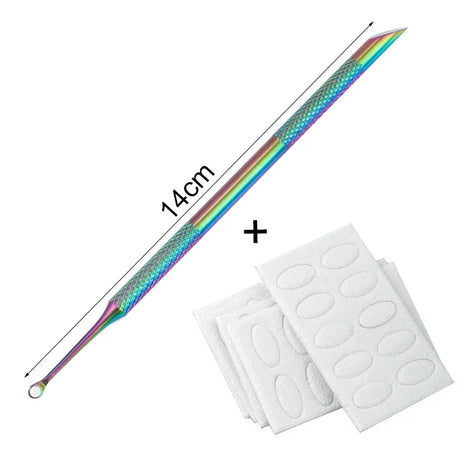 Nail Circle Beveled Head Stainless Steel Cuticle Pusher Nail Art Sanding Tablet Manicure Sticks Tool for Salon Nails Accessories